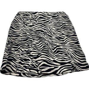 Zebra Print Stripe Mini Skirt Black White 90's Y2K The nanny Fran Fine XS Sz 3‎